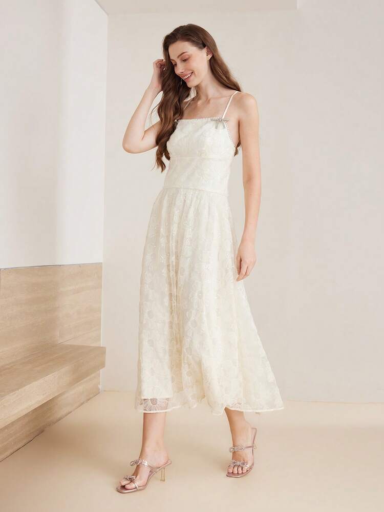 WOMEN'S SIMPLE ELEGANT RHINESTONE BOW DECOR TRANSPARENT OPEN TOE HIGH HEEL SANDALS