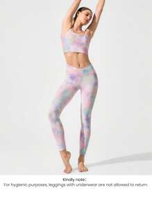 GLOWMODE 24" FeatherFit™ Crossover Leggings With Built-In Underwear Light Support Low Impact Yoga Daily Gym