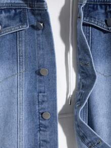 Tween Boys Vintage Black Washed Loose Fit Elastic Waist Zip Fly Casual Fashion Denim Jeans - Black - View 8
