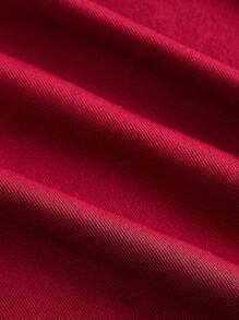 SHEIN MOD Váy dài tay hở vai màu đỏ tía 2 trong 1 tay kèn cho nữ, phong cách phương Tây, cổ điển, thập niên 70, tiệc độc thân - Màu Đỏ Sâu - Xem 3