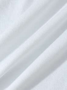 SHEIN CURVE+ Plus Size Casual Minimalist Slogan Print Short Sleeve T-Shirt