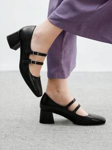 CUCCOO BIZCHIC Simple Women Mary Jane Platform High Heels, For Halloween For Christmas - Black - View 3