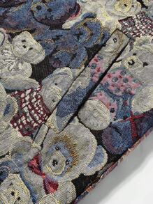 Manfinity Homme Men's Casual Bear Print Button Down Jacket, Autumn,Men Jacket,Fall And Winter Men Clothes,Winter Men Jacket,Funny Bear Jackte,Boyfriend Gifts, Men Graphic Jacket, Bear Graphic Jacket, Graphic Jacket Men, Men Jacket - Multicolor - View 8