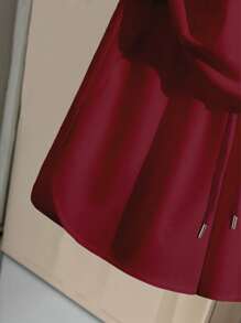 TrendSteals 2pcs Women Sets Raglan Sleeve Casual Loose Fit Short Sleeve T-Shirts - Burgundy - View 5