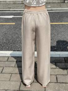 SHEIN Quần kaki thường ngày cho bé gái tuổi teen, Thời trang đi làm trở lại trường - Màu Khaki - Xem 2