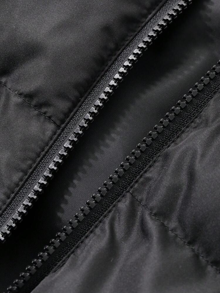 Tween Girls' Sleeveless Solid Color Padded Vest, Casual For Winter