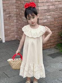 DAZY Young Girls Casual Dress, Fall Outfit - Apricot - View 5