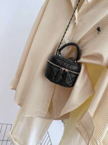 INAWLY 大码休闲通勤日常条纹长袖T恤 - 卡其色 - 查看 4