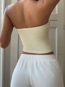 Aloruh 女士休闲粉色百合印花抹胸上衣，适合夏季、海滩、音乐节等场合，休闲舒适，是度假、春季海滩上衣的理想之选。 - 彩色 - 查看 2