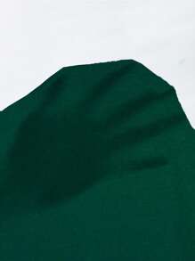 Manfinity Homme Camiseta casual de manga corta con botones y puños en contraste para hombre, verano - Verde - Ver 6