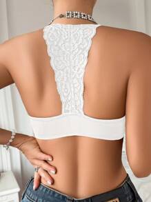 DesireSculpt 1 Áo ngực ren có gọng đóng phía trước cho nữ - trắng - Xem 2