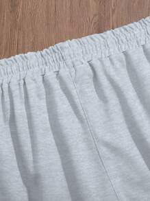 Manfinity Roghcode 男士字母印花抽绳腰口袋休闲短裤