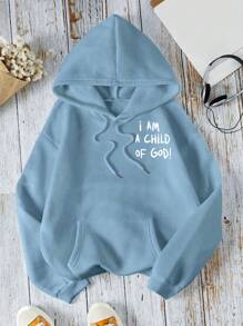 INAWLY Regular Style Letter Printed Hooded Long Sleeve Sweatshirt,Long Sleeve Tops Graduation,Back To School,Graduation,Teacher For Women,Back To School Pullover Fall Sweatshirt - Baby Blue - View 3