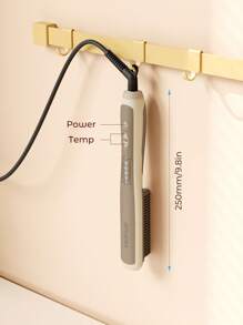 JMMO 3-In-1 Hair Straightener And Curler Brush, Fast Heated Negative Ionic Hair Straightening Brush, Anti-Frizz & Anti-Scald-UK Plug - Grey - View 6