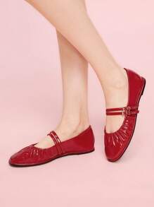 CUCCOO DOLLMOD 女士时尚红色可爱平底舒适乐福鞋 - 紅色 - 查看 5