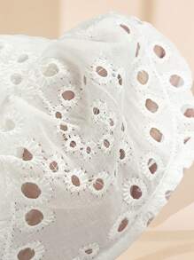 Almamuse Women's Elegant Embroidery Square Neck Bell Sleeve Fashionable Blouse - White - View 7