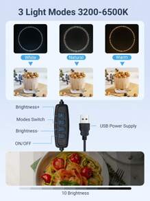 Teckwe Small Studio LED Product Photo Shooting Lightbox, Tabletop Photography Backdrop Lighting Box, Jewelry Lighting, Foldable Soft Light Tent