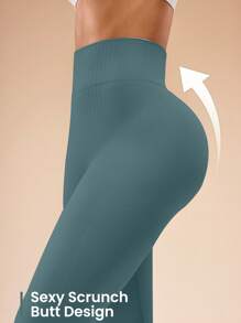 SHEIN Sport Studio Women's Solid Color Casual Sports Base Layer Leggings