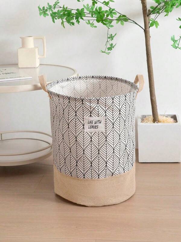 1 pieza Cesta plegable para ropa sucia impresa y resistente al agua, de tela multifuncional para almacenamiento de juguetes y artículos varios, decoración del hogar