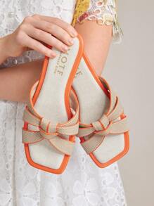 MOTF PREMIUM 女士简约方头舒适平底凉鞋