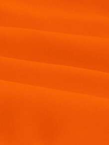 EMERY ROSE Solid Belted Halter Romper For Summer - Orange - View 5