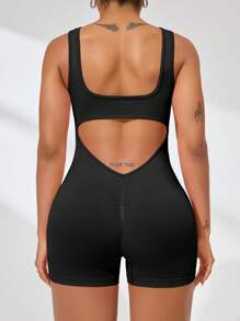 Seamluxe SHEIN Sport Macacão de Atividades Físicas com Alta Elasticidade e Costura Invisível, Conjunto de Ioga na Moda