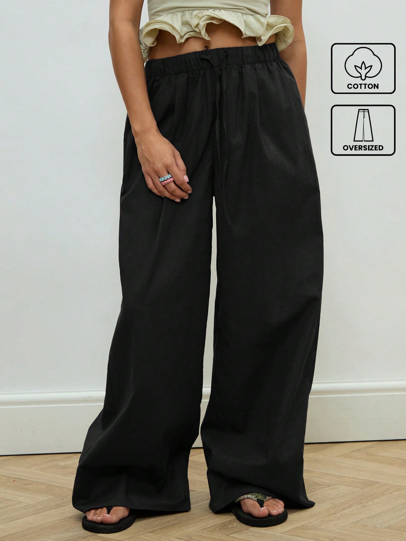 Baggy linen trousers