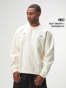 ARC Activewear 超大圆领运动上衣 健身房运动夹克套头衫 - 米色 - 查看 1