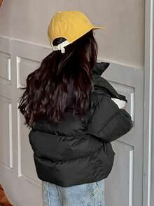 Dazy Kids Young Girl Warm Zip-Up Hooded Padded Coat, Suitable For Autumn/Winter