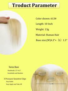 Bangs Hair Clip, 360° Cover Clip In Bangs Real Human Hair 100% Human Hair Clip On Bangs For Women Fake Bangs For Daily Wear (613#) - S613 - View 3