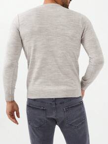 RueChic Men Colourblock Jumper - Light Grey - View 2