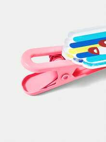 THE POWERPUFF GIRLS X SHEIN 3pcs/Set Cute Blossom, Bubbles, Buttercup Pattern Pink Hair Clips - Pink - View 4