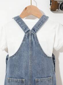 Denimly Kleinkind Jungen Mode Cool Outdoor Street Casual Star Patchwork Multi-Pocket Washed Denim Latzhose Baby zerrissene Overalls Baby Boy Overalls Denim Baby Overalls Baby Denim Overalls zerrissene Baby Overalls