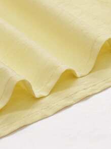 Manfinity Dauomo Áo sơ mi nam tay dài hở vai màu trơn, đơn hàng thường ngày, mùa hè - Màu vàng - Xem 6