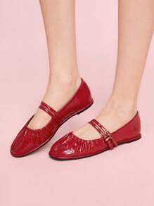 CUCCOO DOLLMOD 女士时尚红色可爱平底舒适乐福鞋 - 紅色 - 查看 3