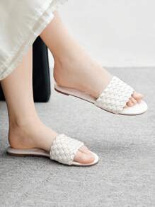CUCCOO BIZCHIC Sandales plates style bohème décontracté pour femmes pour un port quotidien - Blanc - Voir 1