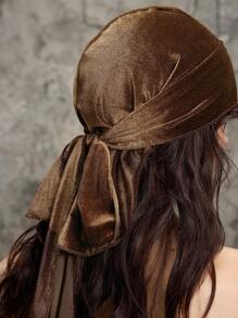 ROMWE Grunge Punk 1 pieza Sombrero de pirata marrón sólido de estilo punk retro, gorro tipo beanie con cola larga de moda hip hop, gorro de punto elástico y de diseño único, versátil para uso diario - Marrón - Ver 5