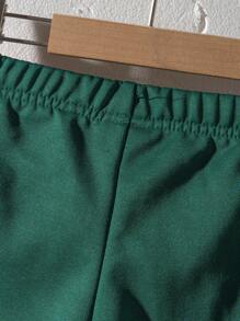 SHEIN Genkimix Kids School Clothes  Young Girl Casual Elastic Waist Drawstring Side Contrast Color Sweatpants Back To School Clothes Fall Winter