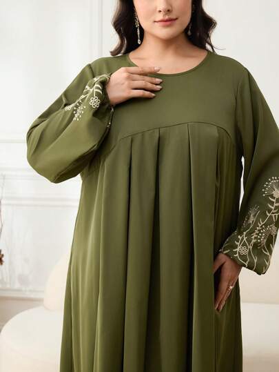 Al Najma 大码女式土耳其刺绣长袍，传统阿拉伯长袍