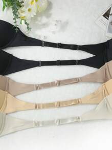 SHEIN Set de 5 sujetadores bandeau acolchados de unicolor simple para mujeres - Multicolor - Ver 4