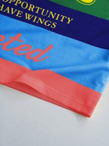 PAVTROS 男士短款时尚Polo T恤，宽松短款款式，融入嘻哈文化元素的年轻街头风格，适合年轻人展现独特的街头时尚 - 彩色 - 查看 3