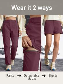 In My Nature 女式秋季可拆卸两段式户外露营徒步城市通勤裤、户外速干徒步裤、可转换拉链式徒步裤