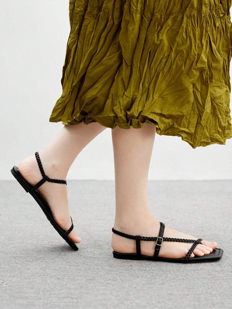 CUCCOO BIZCHIC Sandalias tejidas de alta calidad para mujer, zapatillas de verano para uso en exteriores y playa con tira