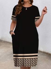 EMERY ROSE 大码几何印花背心裙，适合夏季