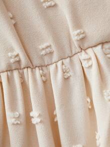 女童甜美可爱杏色纯色荷叶边下摆衬衫 - 杏色 - 查看 8