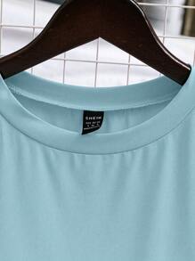 Franclia 2pcs Women Plant Print Ruffle Sleeve Top And A-Line Slim Waist Skirt Set - Blue - View 4