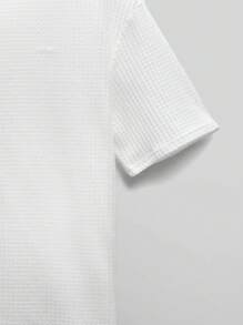 NEON BLANC 宽松男式补丁细节华夫格针织 T 恤