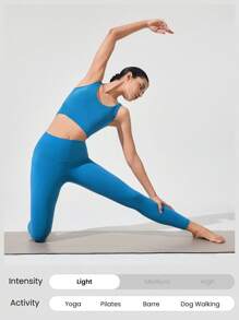 GLOWMODE 24" FeatherFit™ Fuel Your Glow Buttery-Soft Stretchy Sweat-Wicking High-Waist Waist Side Pockets Seamless Leggings Low Impact Yoga Pilates Barre Studio Daily Casual Wear