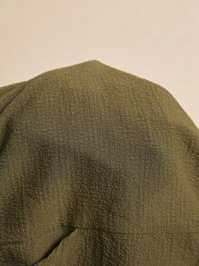 Freevana Plus Size Solid Color Button Front Collared Short Sleeve Top And Drawstring Pocket Shorts 2pcs Set,Holiday Outfits