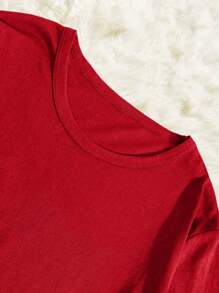 RueChic Men Christmas Solid Regular Longsleeve Homewear Set - Red - View 6